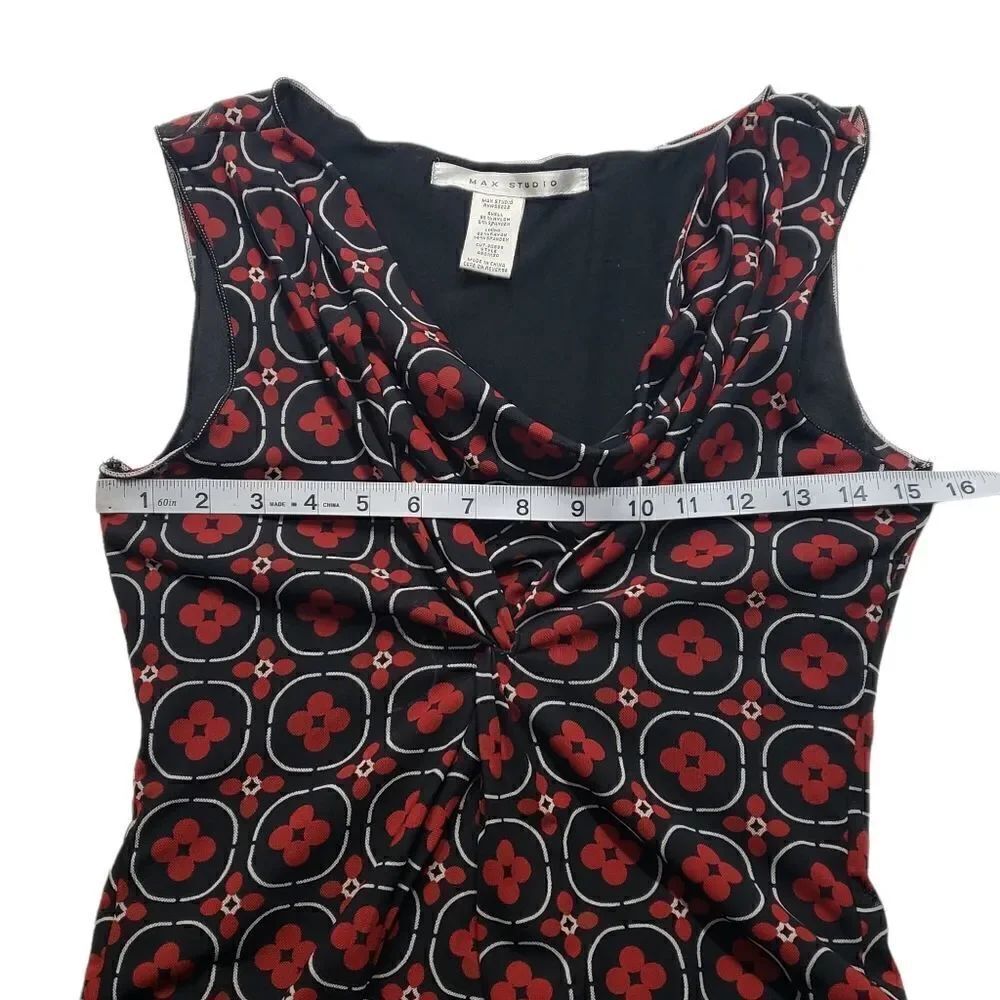 Max Studio Draped Front Twist-Front Wait Dress SMALL - Picture 8 of 13